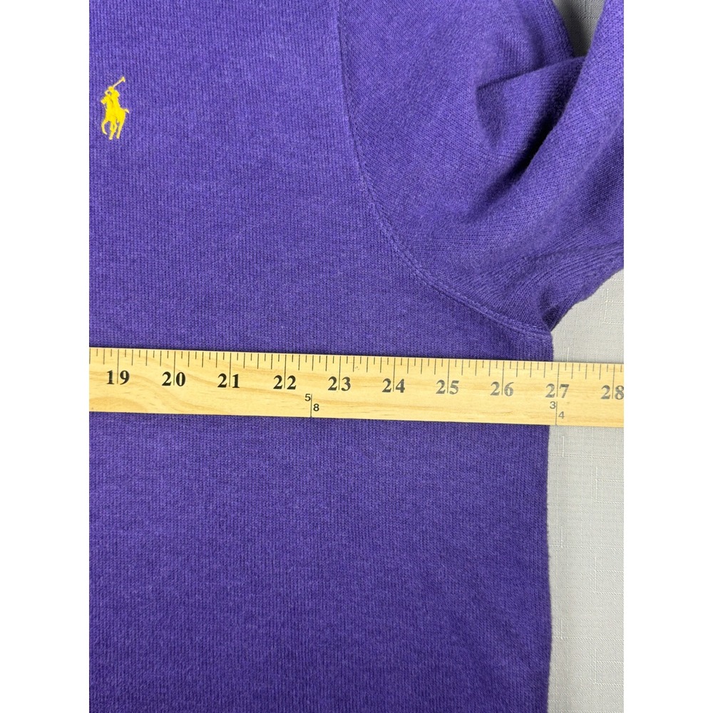 Polo Ralph Lauren Mens XXL Purple Cotton Quarter Zip Pullover Sweater Pony - Picture 4 of 9